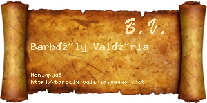 Barbély Valéria névjegykártya